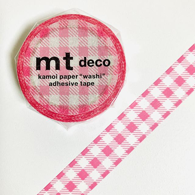 mt deco 1P ストライプギンガムチェック・ピンク
