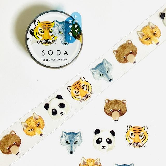 SODA 透明ロールステッカー 20mm ズー
