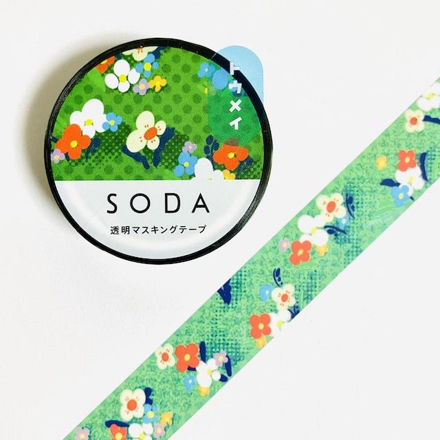 SODA 透明マスキングテープ 15mm オハナバタケ