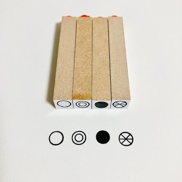 手帳につかえる小さなカタチ×モヨウスタンプ 天気記号 快晴/曇/雨/雪