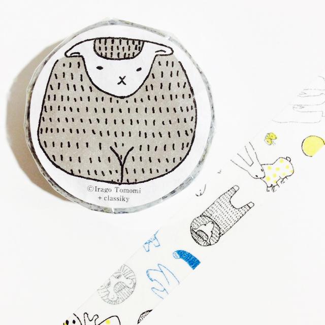 絵と木工のトリノコ マスキングテープ けものたち あお