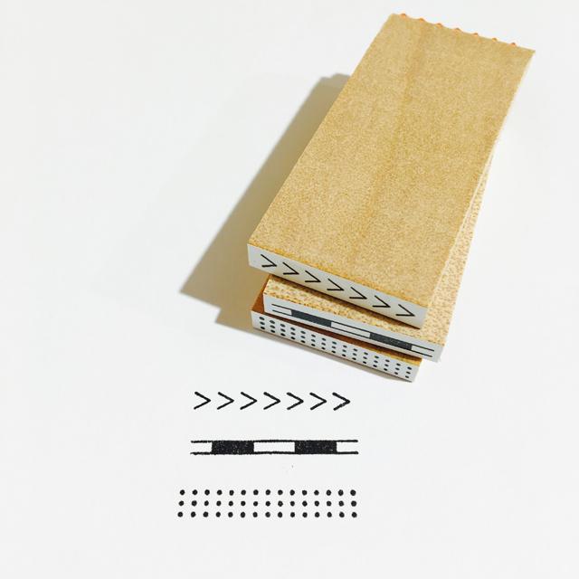 手帳につかえる小さなカタチ×モヨウスタンプ テープミニ 山矢印/線路/ドット