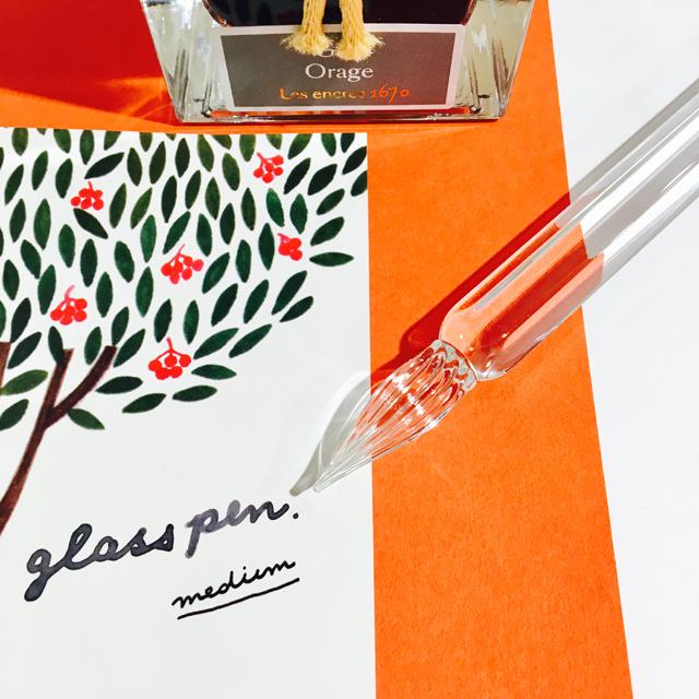 ヘキサゴンクリアガラスペン 中字