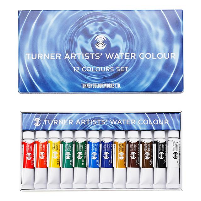 ターナー専門家用透明水彩絵具 12色セット