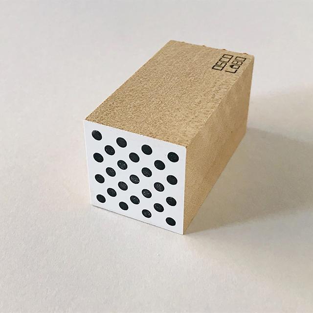 カタチ×モヨウスタンプ 四角 ドット黒
