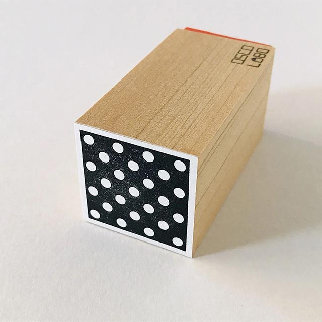 カタチ×モヨウスタンプ 四角 ドット白