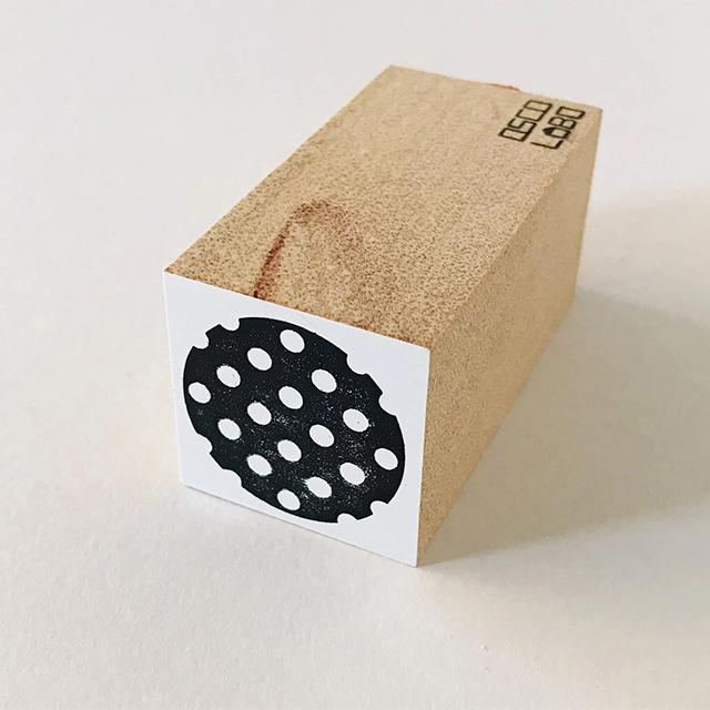 カタチ×モヨウスタンプ 丸大 ドット白