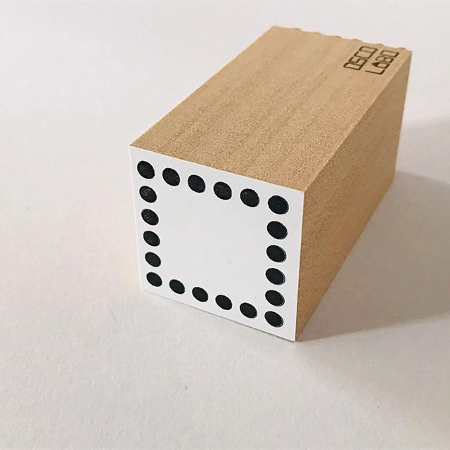 カタチ×モヨウスタンプ ワク四角 水玉
