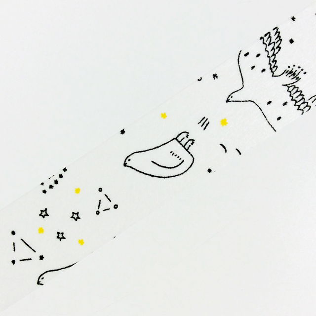 絵と木工のトリノコ マスキングテープ ほしぞら くろ｜モノづくりを楽しむサイト cotora monora (コトラモノラ)