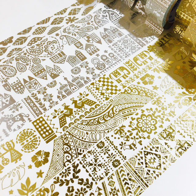 世界の文様マスキングテープ ハワイ 金箔 モノづくりを楽しむサイト Cotora Monora コトラモノラ