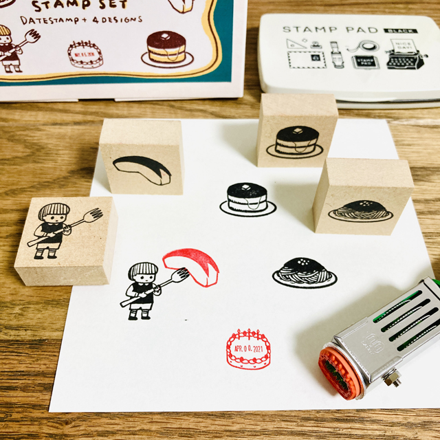 TOMATO 印刷物セット とみこはん スタンプセット おいしいBOX｜モノづくりを楽しむ