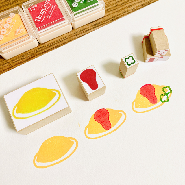 とみこはん おいしいスタンプセット オムライスはんこ モノづくりを楽しむサイト Cotora Monora コトラモノラ