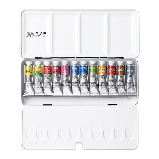 W&N プロフェッショナルウォーターカラー 5ml 12色 メタルボックス