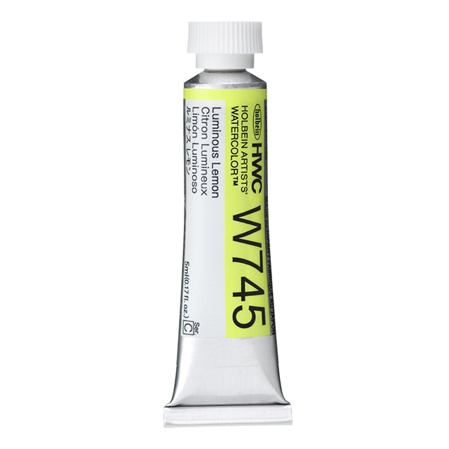 ホルベイン透明水彩絵具 HWC 2号(5ml) W745 ルミナスレモン｜画材